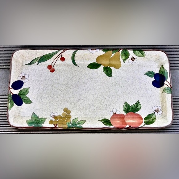Retired MIKASA Country Classics FRUIT PANORAMA Rectangular Sandwich Plate - Picture 8 of 10